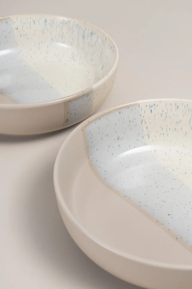 2 Pack Cream Reactive Pasta Bowl Set