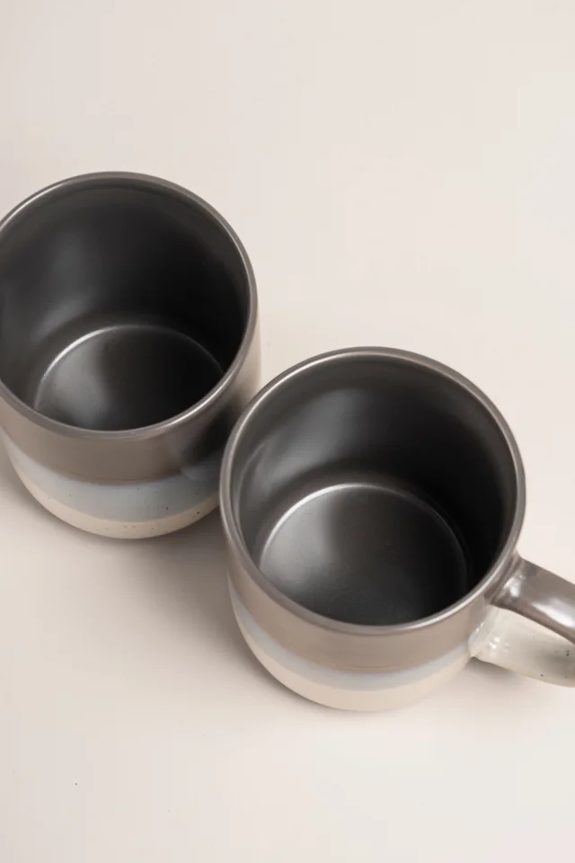 2 Pack Grey Reactive Mug Set