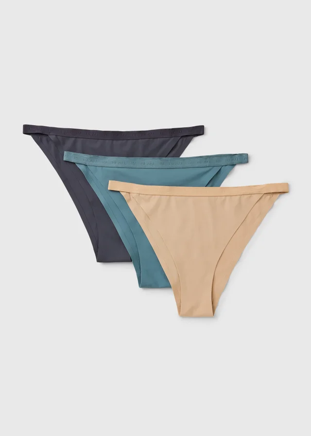 3 Pack Multicoloured Luxe Brazilian Knickers