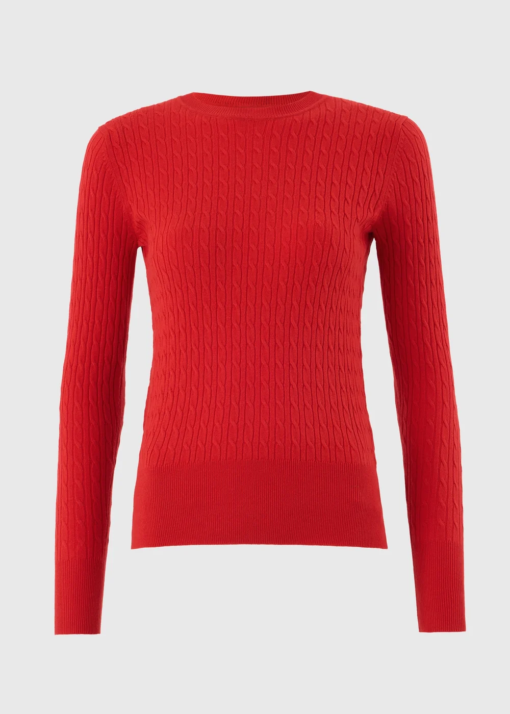 Red Knitted Babycable Crewneck Jumper - 8 Image 4