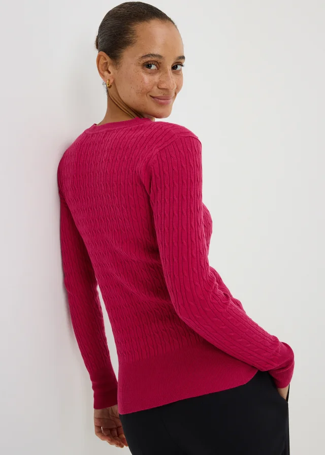 Raspberry Babycable Knitted Jumper