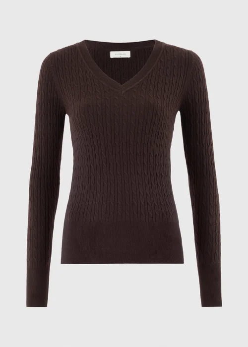 Chocolate Brown Babycable Knitted Jumper - 18 Image 4