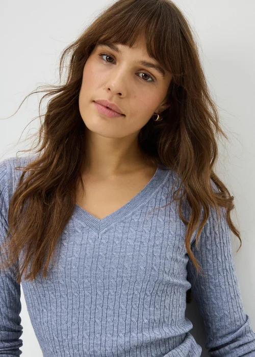 Denim Blue Babycable Knitted Jumper - 8 Image 3