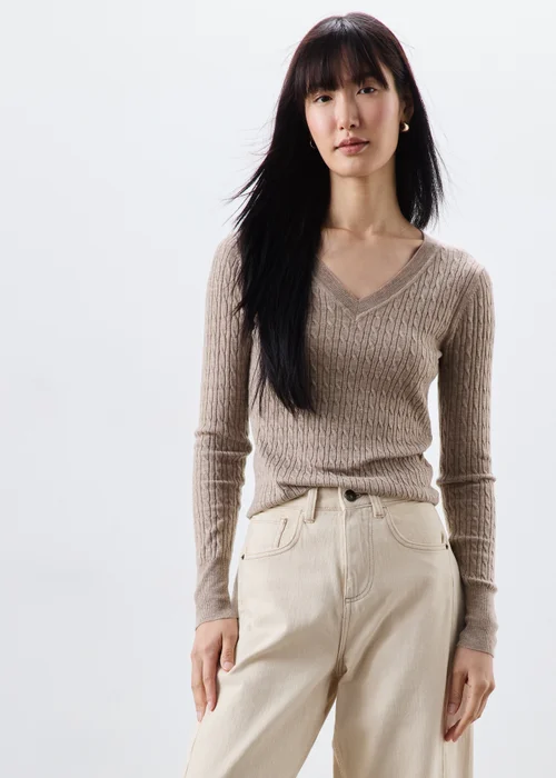 Mocha Babycable Knitted Jumper - 8 Image 1
