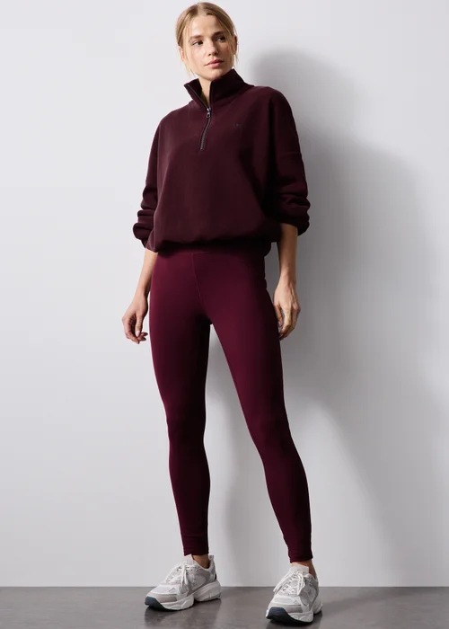 Souluxe Burgundy Half Zip Fleece - M Image 4