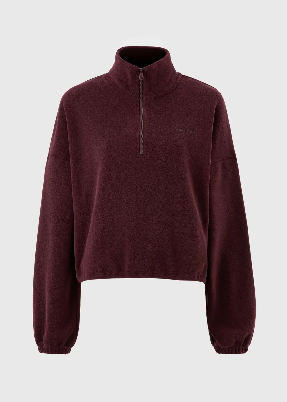 Souluxe Burgundy Half Zip Fleece - S Image 1