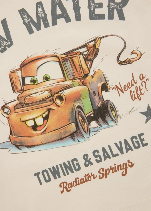 Disney Cars Boys Cream Tow Mater T-Shirt (1-7yrs) - 1-1.5 Yrs Image 2
