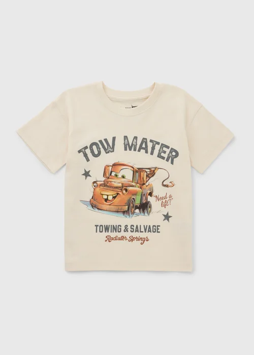 Disney Cars Boys Cream Tow Mater T-Shirt (1-7yrs) - 1-1.5 Yrs Image 1