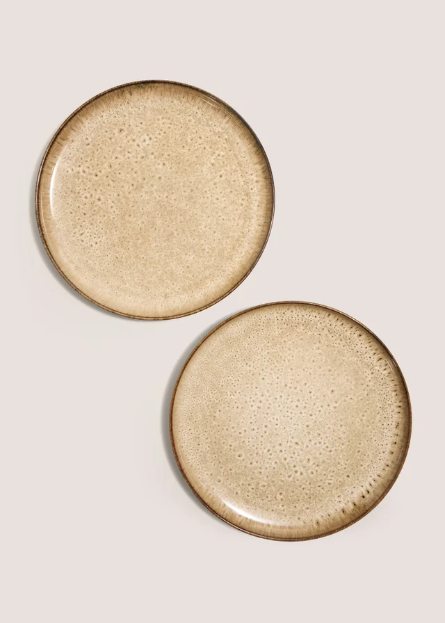 2 Pack Brown Speckle Dinner Plates