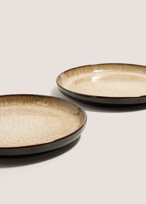2 Pack Brown Speckle Side Plates Image 2