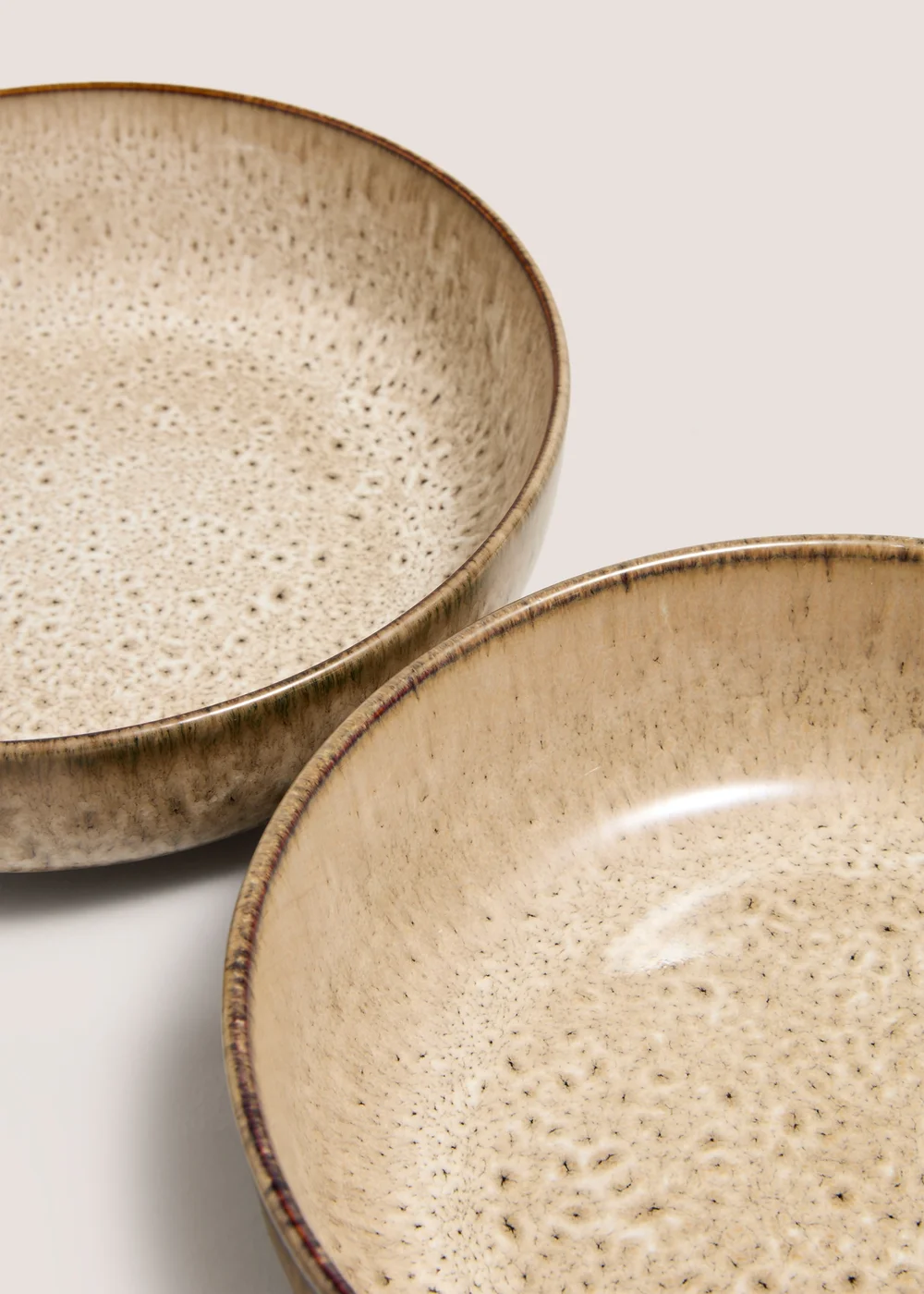 2 Pack Brown Speckle Pasta Bowls Image 2