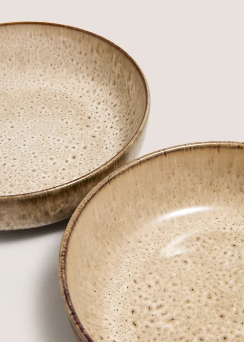2 Pack Brown Speckle Pasta Bowls Image 2