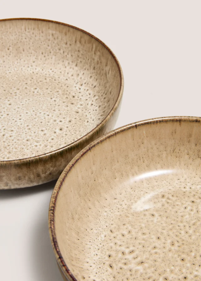 2 Pack Brown Speckle Pasta Bowls