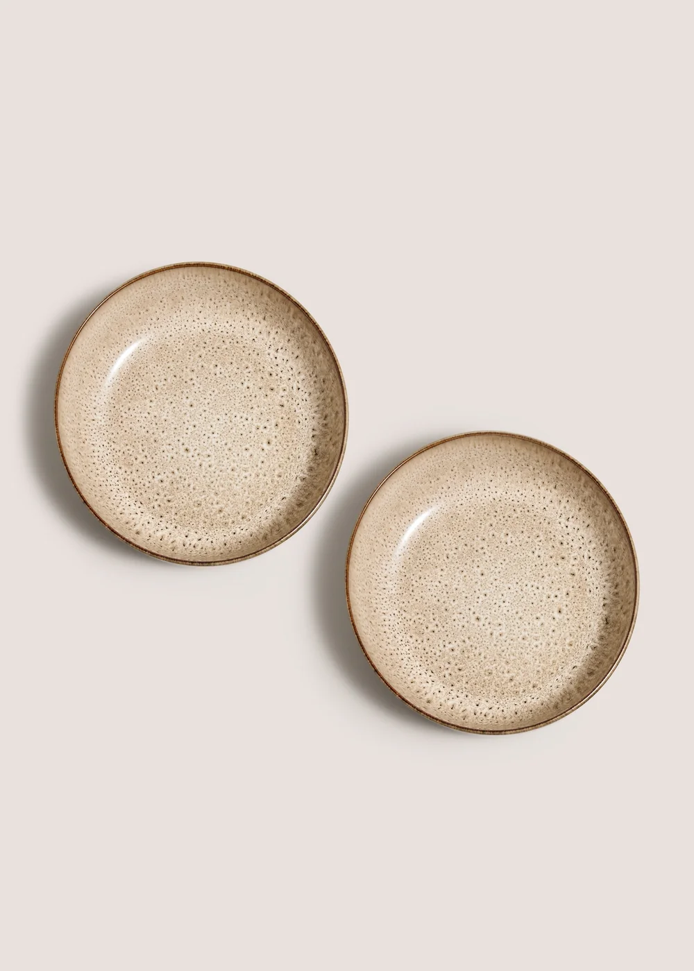 2 Pack Brown Speckle Pasta Bowls Image 1