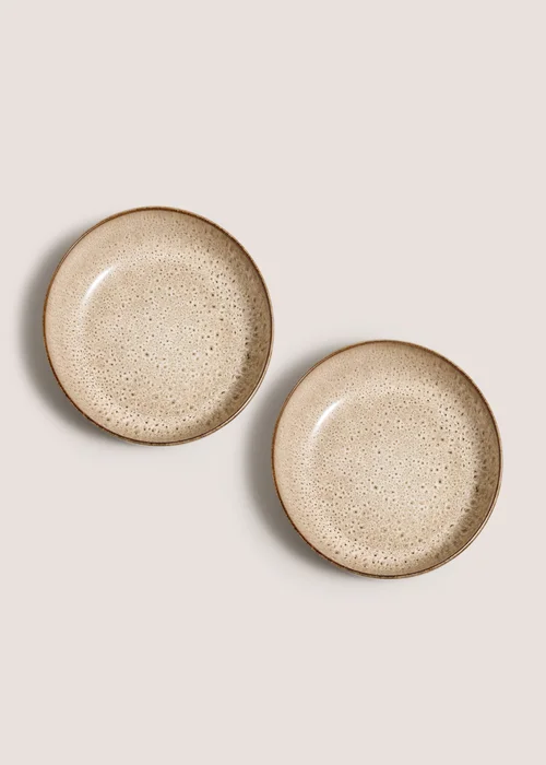 2 Pack Brown Speckle Pasta Bowls Image 1