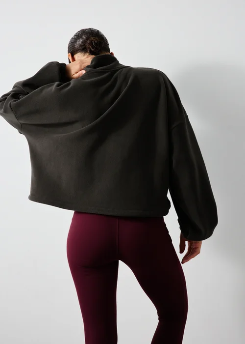 Souluxe Brown Micro Fleece Half Zip Jumper - L Image 2