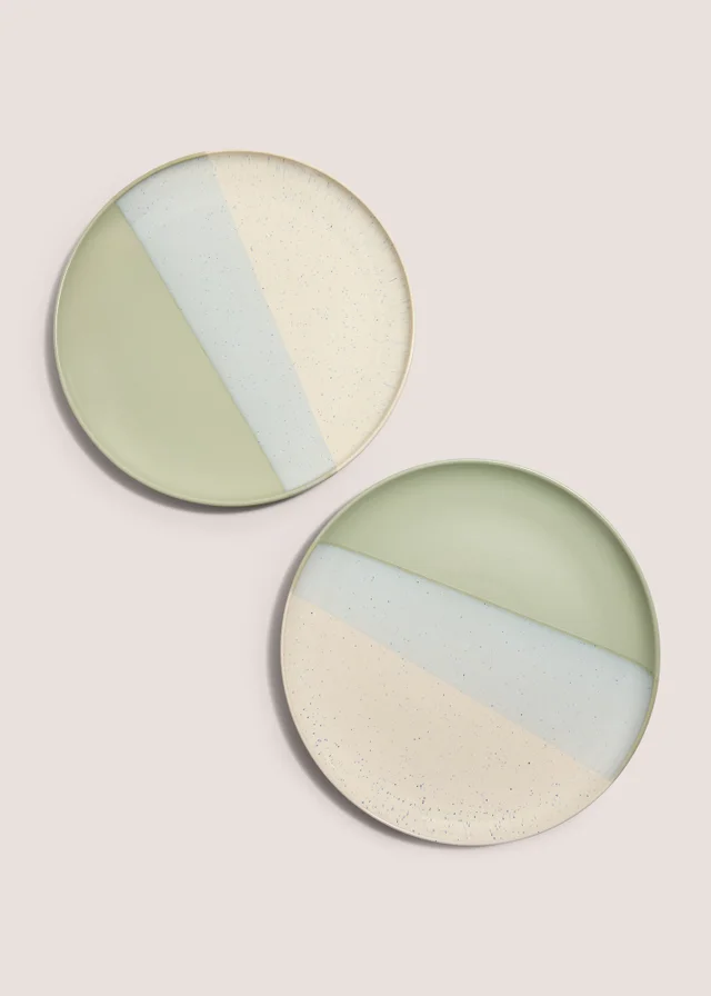 2 Pack Green Reactive Dinner Plates