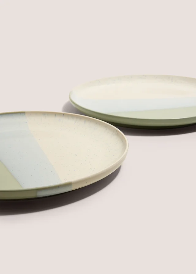 2 Pack Green Reactive Dinner Plates