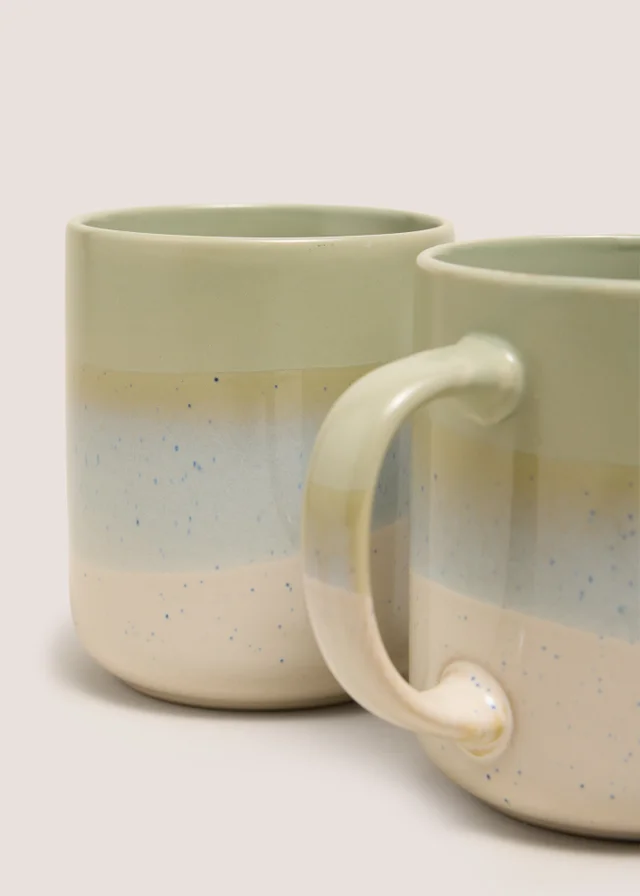 2 Pack Green Reactive Mug Set