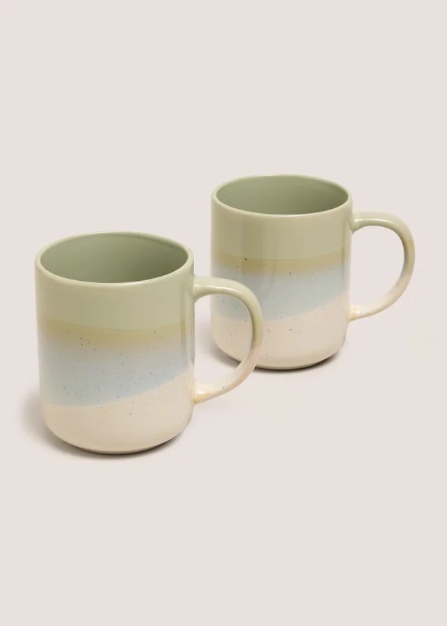 2 Pack Green Reactive Mug Set