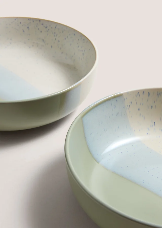 2 Pack Green Reactive Pasta Bowls