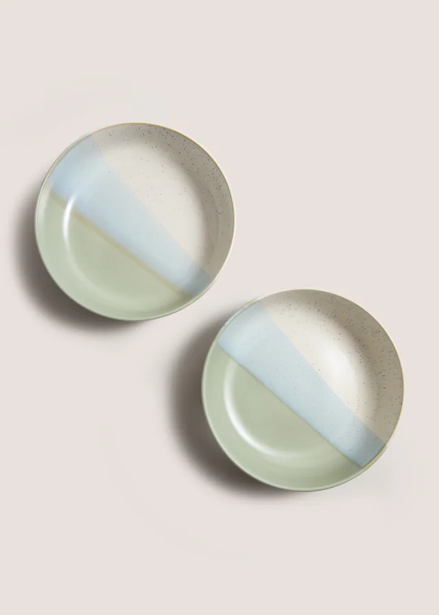 2 Pack Green Reactive Pasta Bowls