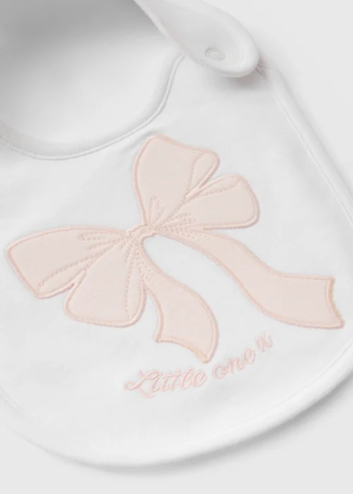 Baby White Bow Bib - One Size Image 2