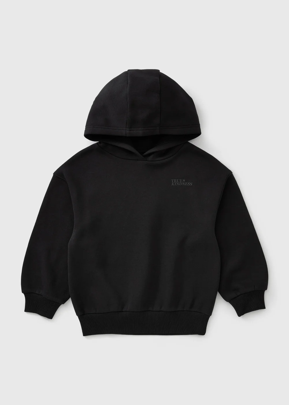 Girls Black True Kindness Embossed Hoodie (7-15yrs) - 7 Yrs Image 1