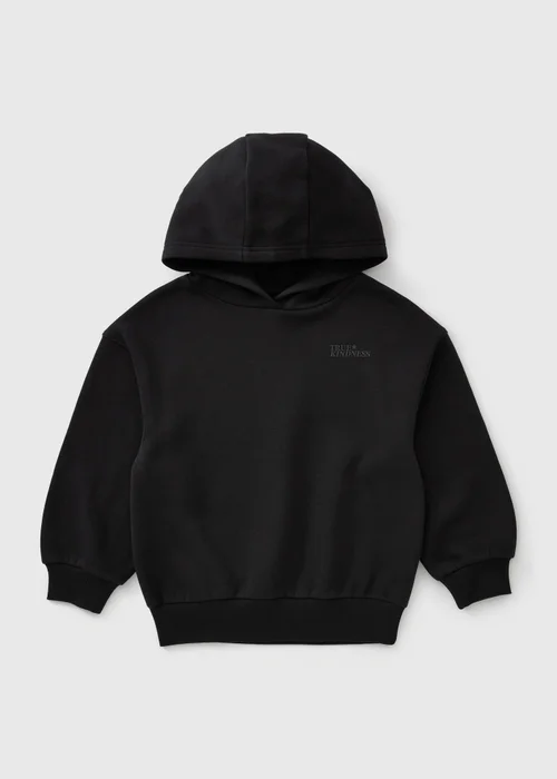 Girls Black True Kindness Embossed Hoodie (7-15yrs) - 7 Yrs Image 1