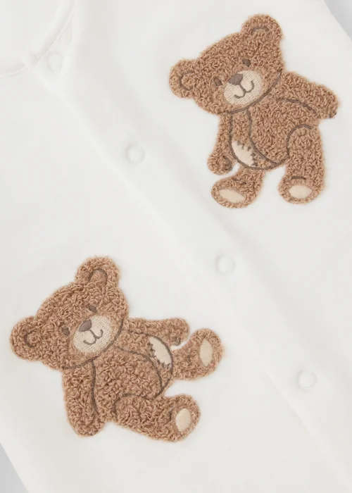 Baby Cream Patch Bear Sleepsuit (0-18mths) - 9-12 months Image 2