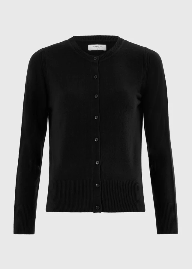 Black Soft Crew Neck Cardigan