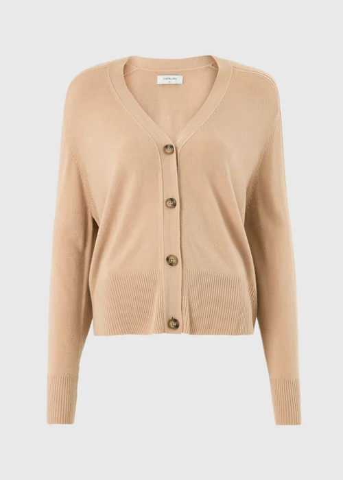 Camel Knitted Button Up Cardigan - XS Image 5