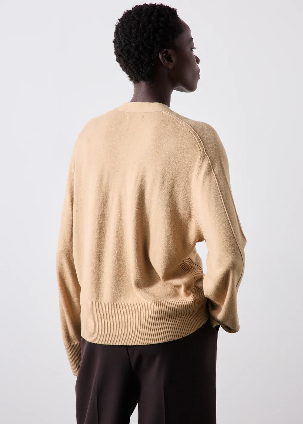 Camel Knitted Button Up Cardigan - XS Image 2