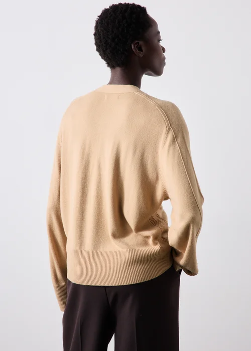 Camel Knitted Button Up Cardigan - XS Image 2