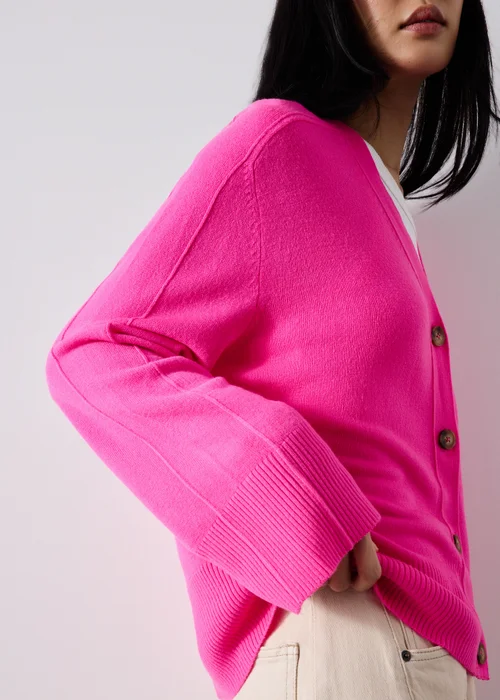 Pink Knitted V-Neck Cardigan - XS Image 3