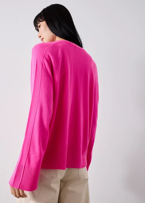 Pink Knitted V-Neck Cardigan - XS Image 2