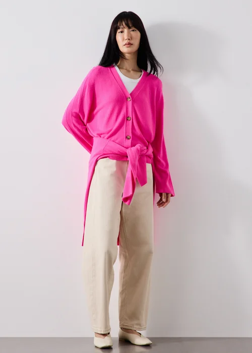 Pink Knitted V-Neck Cardigan - XS Image 4