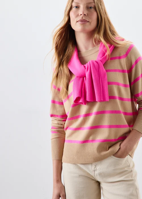 Camel Striped Knitted Jumper - 8 Image 1
