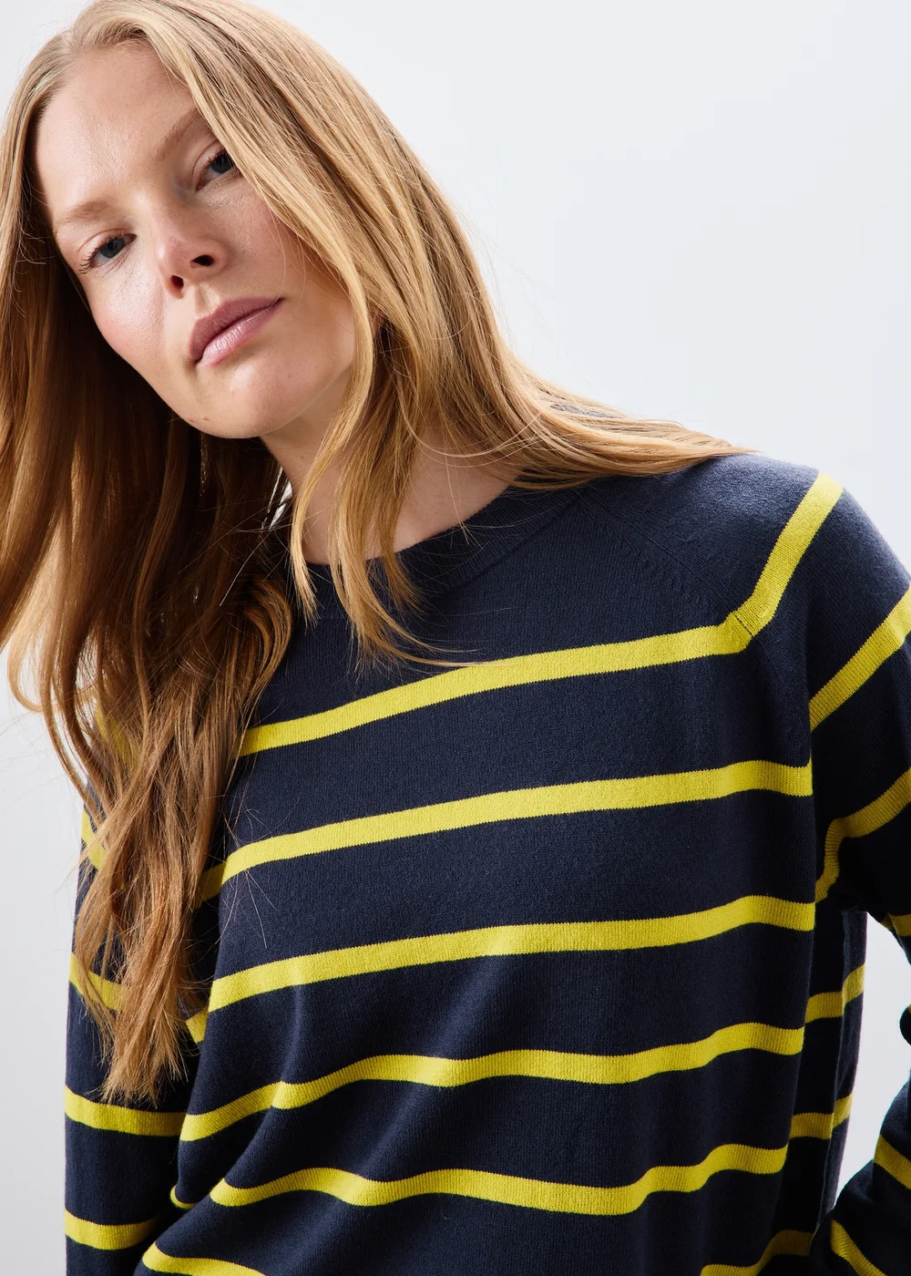 Navy Striped Knitted Crew Jumper - 8 Image 3