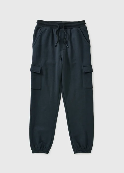 Boys Navy Cargo Jogging Bottoms (7-15yrs) - 7 Yrs Image 1