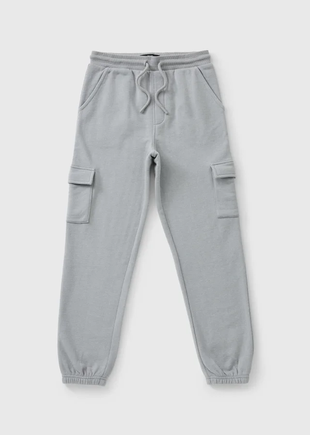 Boys Grey Cargo Jogging Bottoms (7-15yrs)