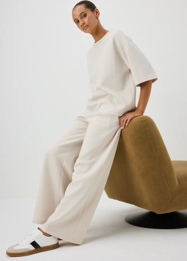 Stone Wide Leg Co Ord Trousers