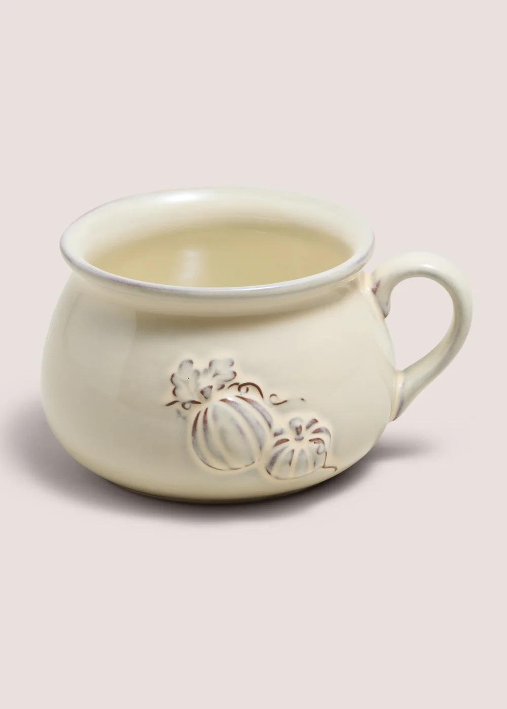 Cream Pumpkin Embossed Soup Bowl Image 1