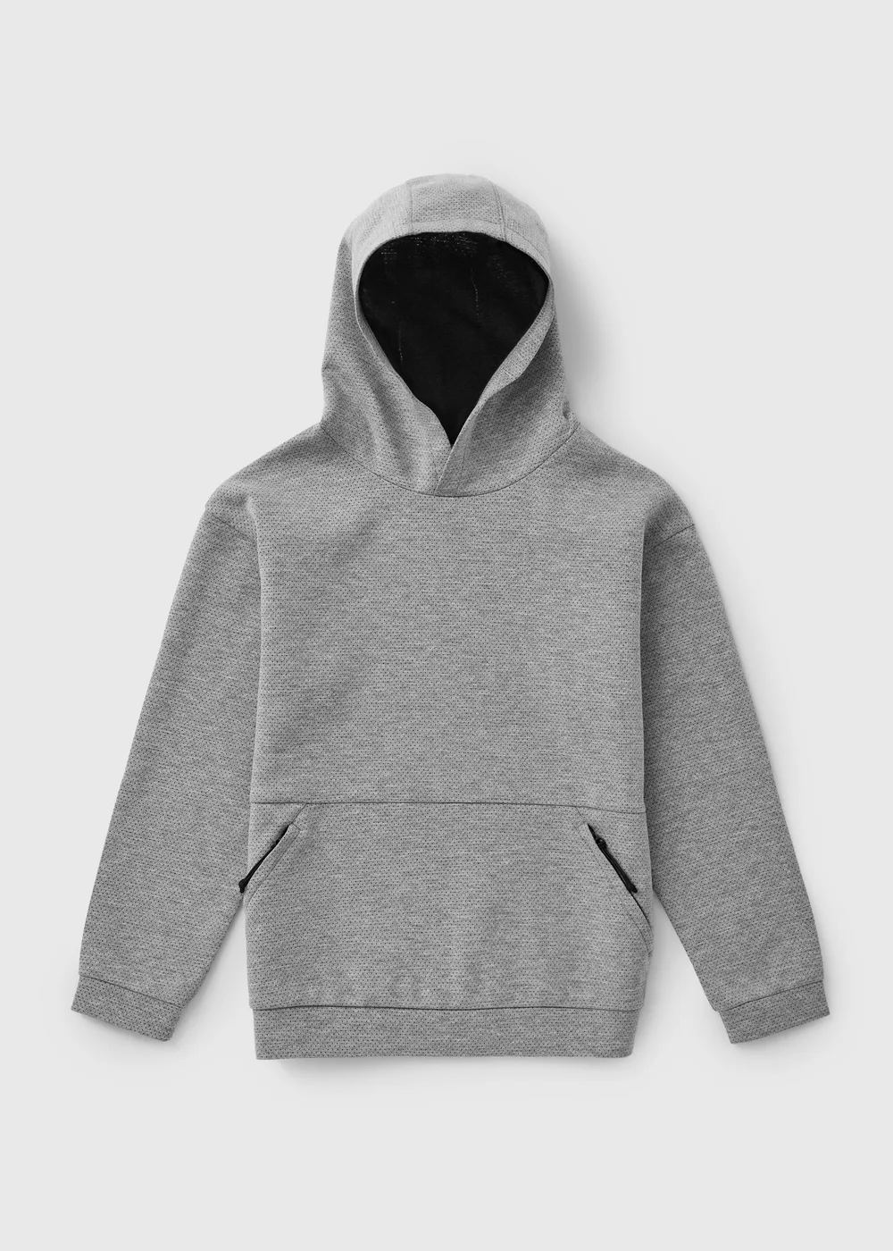 Boys Grey Perforated Scuba Hoody (7-15yrs) - 10 Yrs Image 1