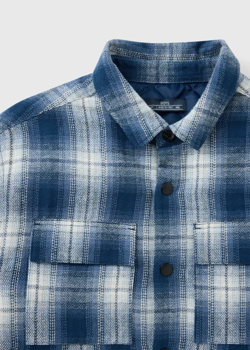 Boys Blue Checked Quilted Shacket (7-15yrs) - 7 Yrs Image 2