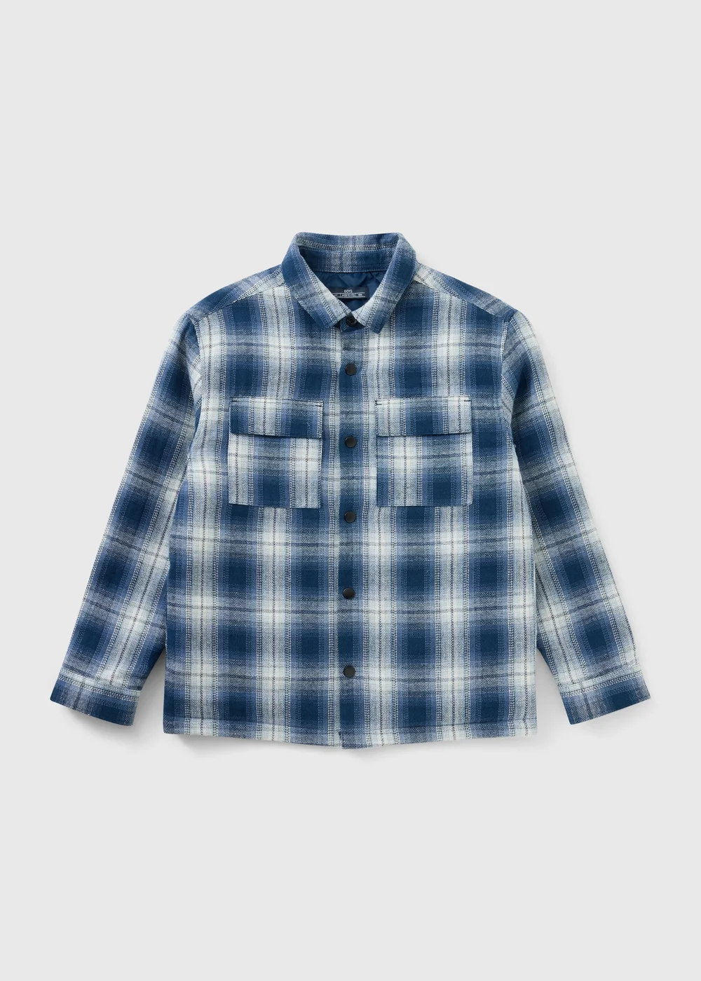 Boys Blue Checked Quilted Shacket (7-15yrs) - 7 Yrs Image 1