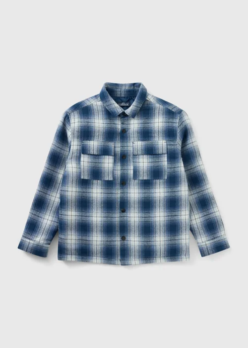 Boys Blue Checked Quilted Shacket (7-15yrs) - 7 Yrs Image 1