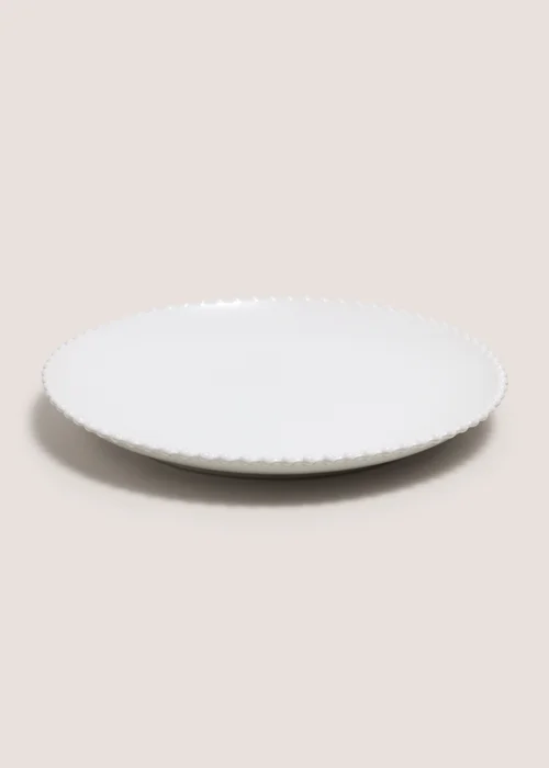 White Bobble Trim Dinner Plate Image 1