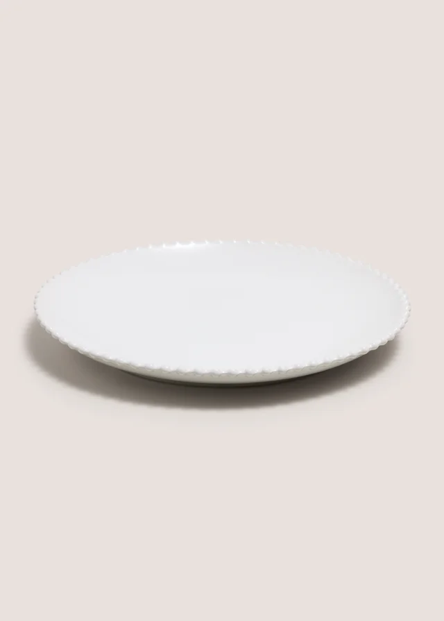 White Bobble Trim Dinner Plate