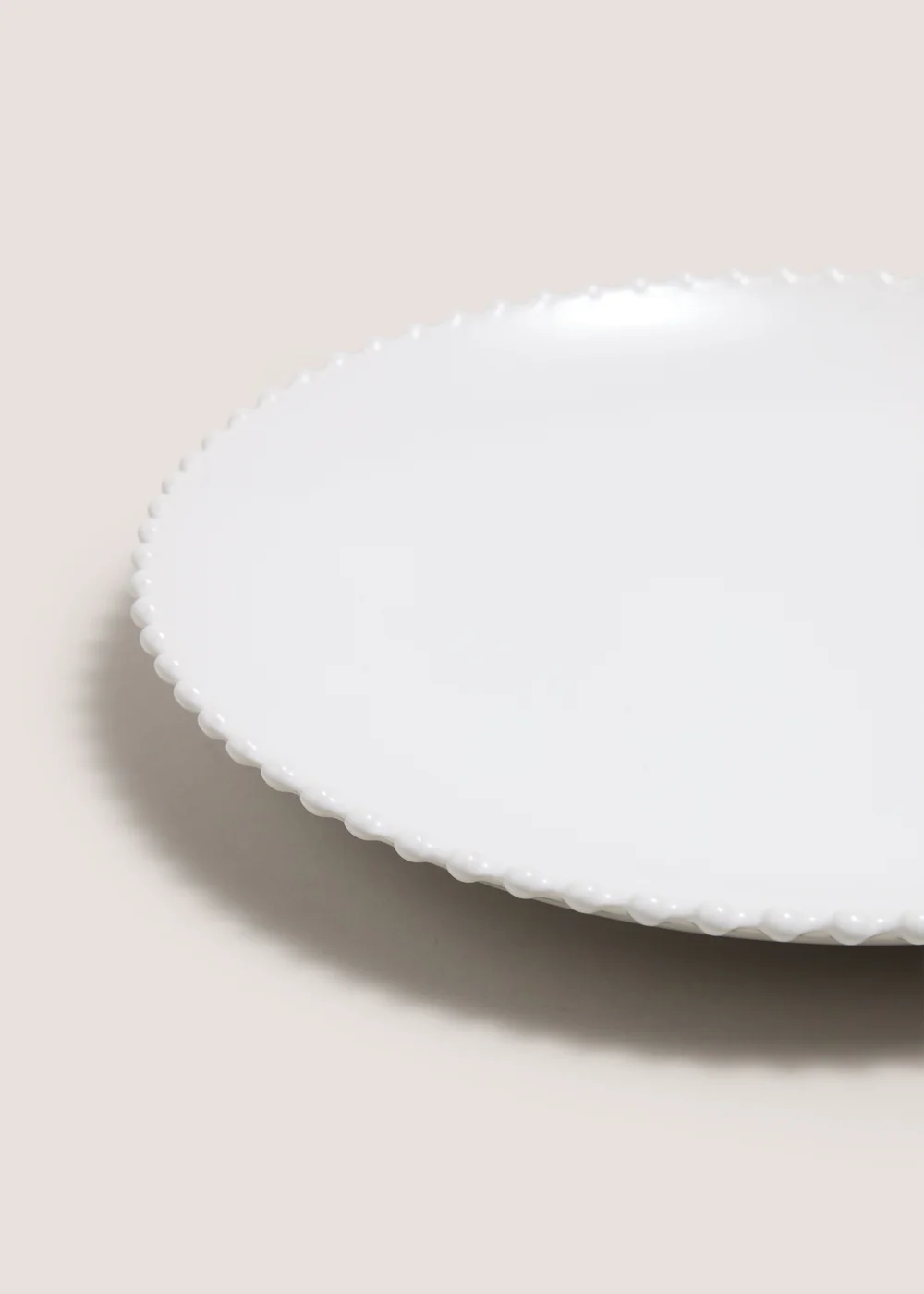 White Bobble Trim Dinner Plate Image 2